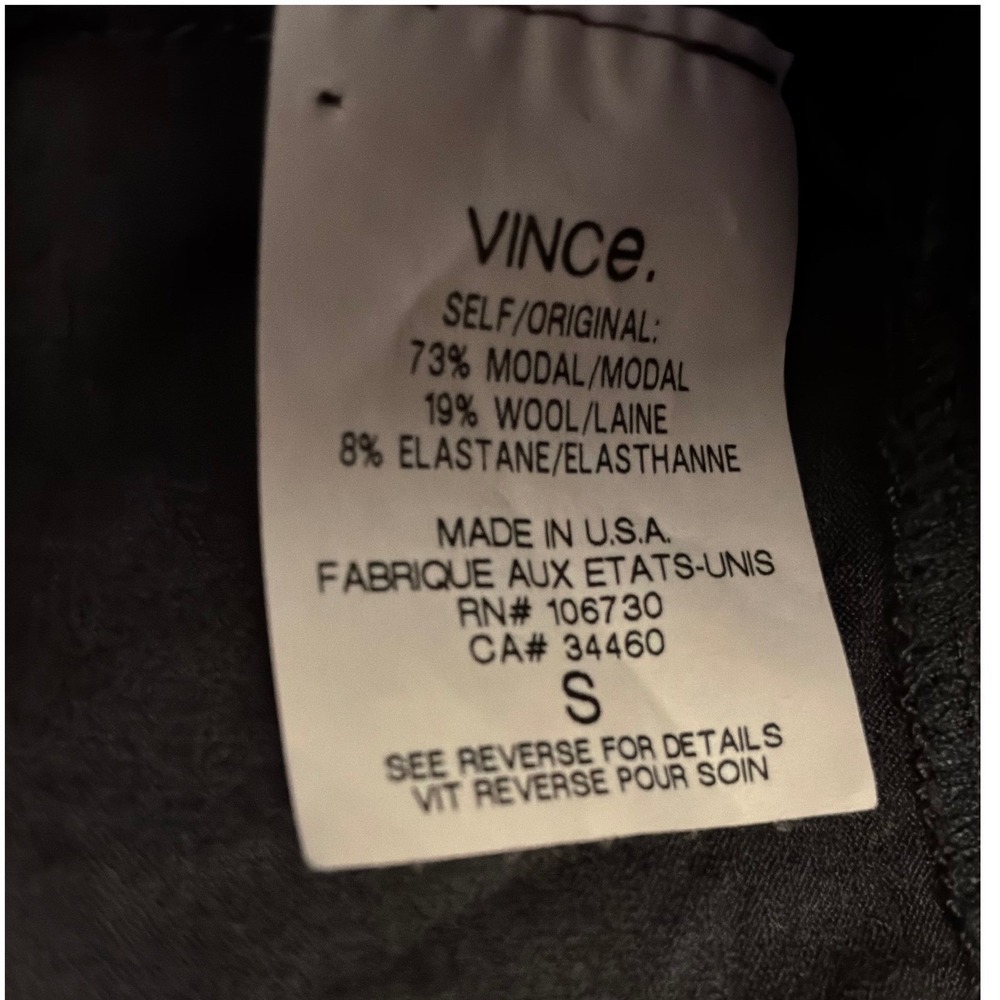 Vince Black Draped Twist Front Sleeveless Modal Wool Blend Top Small Made in USA - Picture 6 of 6